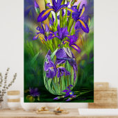 Niederländisch Iris in Iris Vase Fine Art Poster/P Poster (Küche)