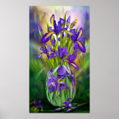 Niederländisch Iris in Iris Vase Fine Art Poster/P Poster (Vorne)