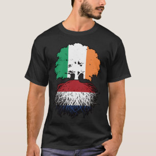 Niederländisch Irish Ireland Tree Roots Flag T-Shirt