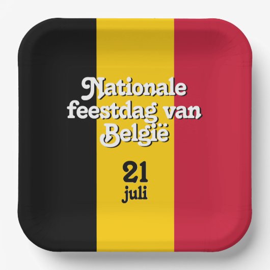 Niederländisch Nationale feestdag van België belgi Pappteller (Vorderseite)