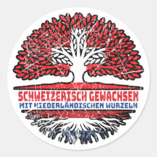 Niederländisch Schweizer Runder Aufkleber