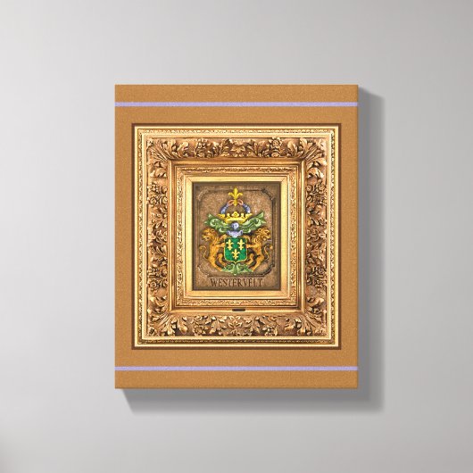 Niederländisch Van Westervelt Familienwappen Leinwanddruck (Vorderseite)