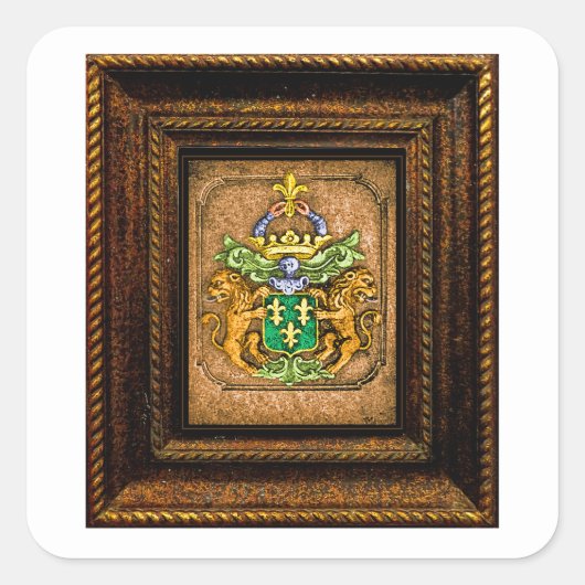 Niederländisch van Westervelt Familienwappen Quadratischer Aufkleber (Vorderseite)