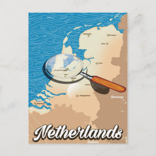 Niederländisch Vintage Karte Ferienplakat
