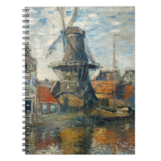 Niederländisch Windmill Harbour Impressionist Note Notizblock (Vorderseite)
