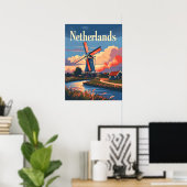 Niederländisch Windmill Niederlande Poster (Heimbüro)