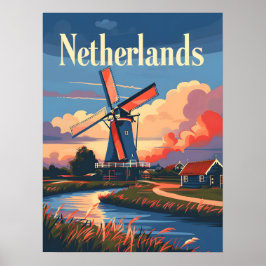 Niederländisch Windmill Niederlande Poster