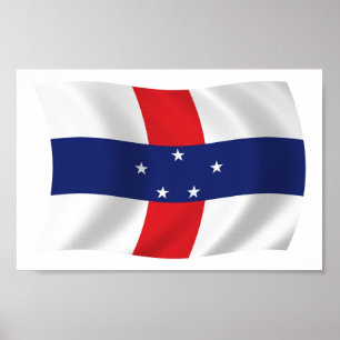 Niederländische Antillen Flag Poster Print