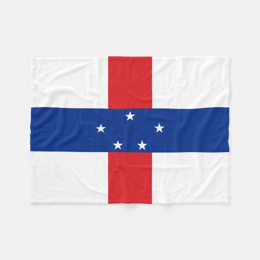 Niederländische Antillen-Flagge Fleecedecke (Vorderseite (Horizontal))