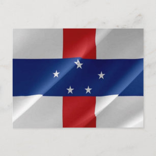 Niederländische Antillen - Flagge - Postkarte