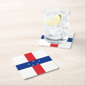 Niederländische Antillen-Flagge Rechteckiger Pappuntersetzer (Vor Ort)