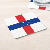 Niederländische Antillen-Flagge Rechteckiger Pappuntersetzer (angewinkelt)