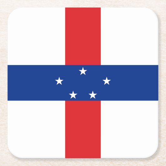 Niederländische Antillen-Flagge Rechteckiger Pappuntersetzer (Vorderseite)