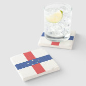 Niederländische Antillen-Flagge Steinuntersetzer (Seitenansicht)