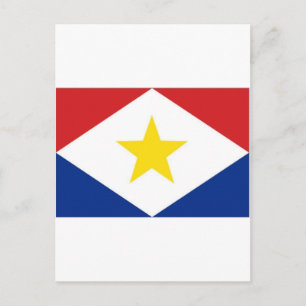 Niederländische Antilles Saba-Flagge Postkarte