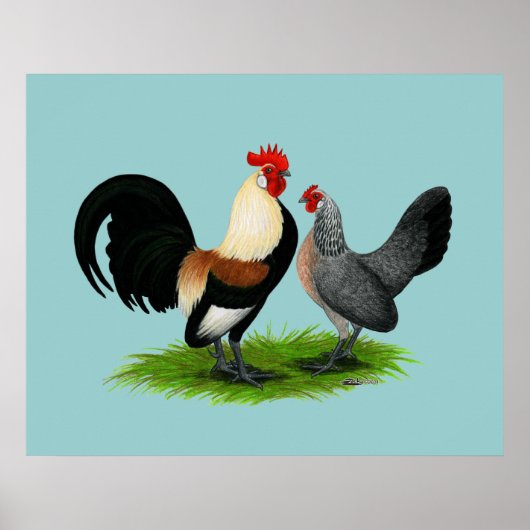 Niederländische Bantams: Cream Light Brown Poster (Vorne)