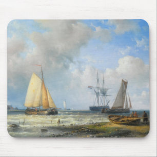 Niederländische Barges in einer ruhigen Lage Mousepad