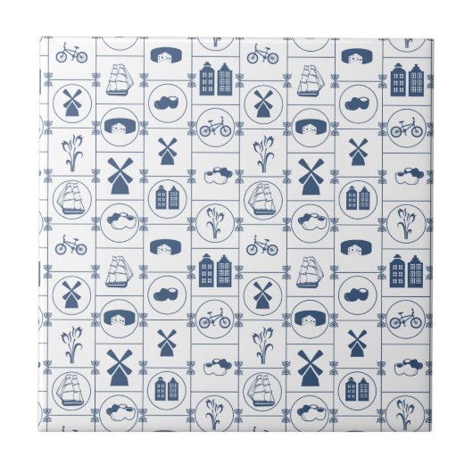 Niederländische blaue Fliesen (Vorderseite)