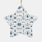 Niederländische blaue Fliesen Keramikornament (Hinten)