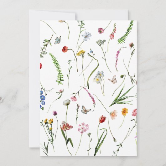 Niederländische Blumengarten Kinderdusche Einladun Einladung (Rückseite)