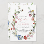 Niederländische Blumengarten Kinderdusche Einladun Einladung (Vorne/Hinten)