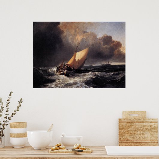 Niederländische Boote in einem Gale Poster (Küche)