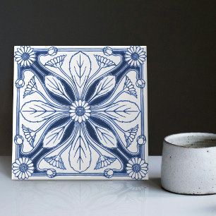 Niederländische Delfter Blau-Daisy-Reproduktion Kü Fliese
