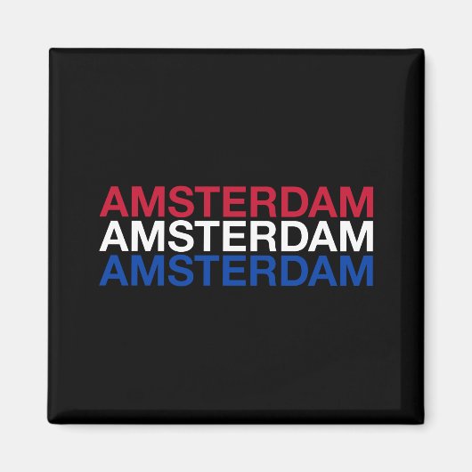 Niederländische Flagge AMSTERDAM Magnet (Vorne)