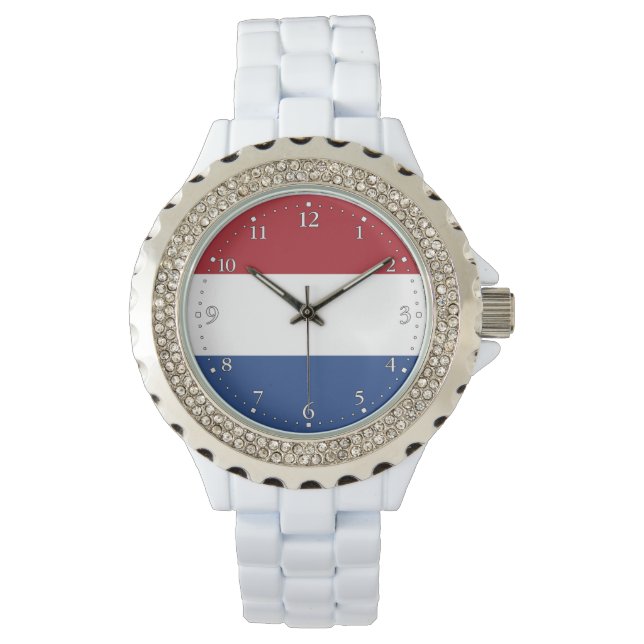 Niederländische Flagge Armbanduhr (Vorderseite)