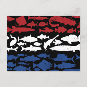 Niederländische Flagge aus Fisch - Angelgestaltung Feiertagspostkarte
