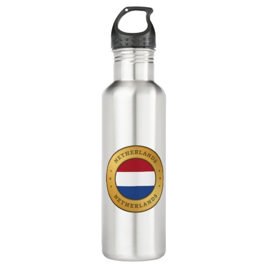 Niederländische Flagge Edelstahlflasche (Vorderseite)