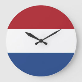 Niederländische Flagge Große Wanduhr