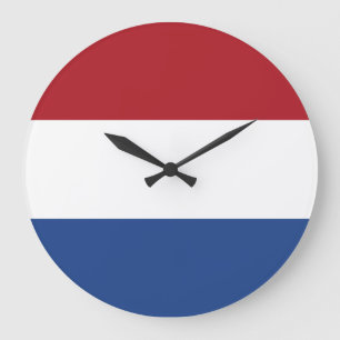Niederländische Flagge Große Wanduhr