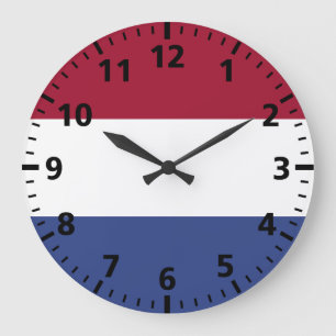 Niederländische Flagge Große Wanduhr