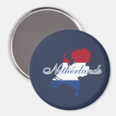 Niederländische Flagge Karte Souvenir Modern ,Back Magnet (Vorderseite/Rückseite)