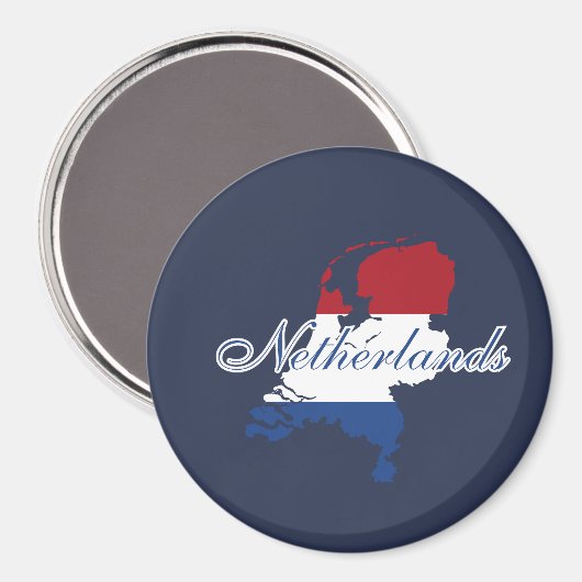 Niederländische Flagge Karte Souvenir Modern ,Back Magnet (Vorderseite/Rückseite)