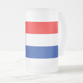Niederländische Flagge Mattglas Bierglas (VorderseiteRechts)