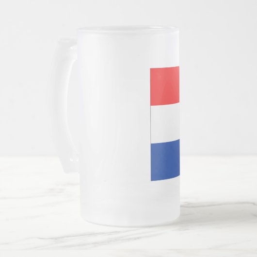 Niederländische Flagge Mattglas Bierglas (Vorderseite Links)