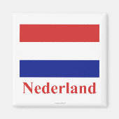 Niederländische Flagge mit Name in niederländische Magnet (Vorne)