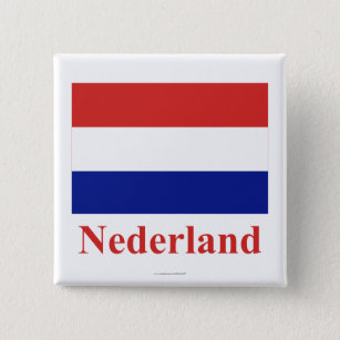 Niederländische Flagge mit Namen auf Holländer Button