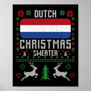 Niederländische Flagge Niederländischer Weihnachts Poster
