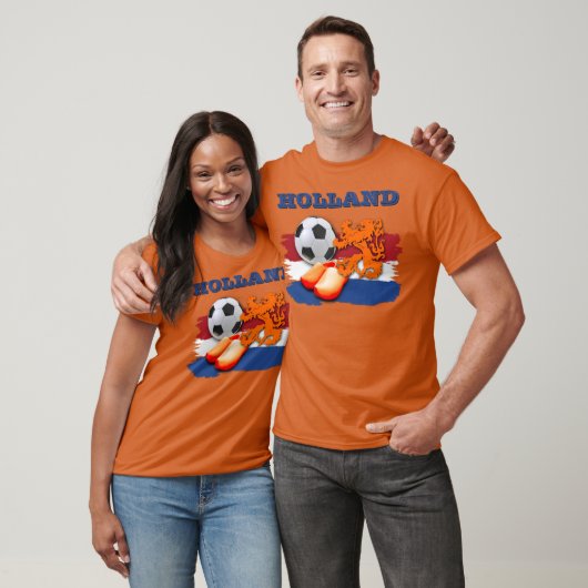 Niederländische Flagge Orange Lion Soccer Ball Hol T-Shirt (Unisex)