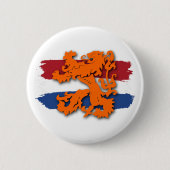 Niederländische Flagge Orange Lion Team Holland Button (Vorderseite)