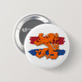 Niederländische Flagge Orange Lion Team Holland Button (Vorne & Hinten)