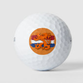 Niederländische Flagge Orange Lion Team Holland Go Golfball (Vorderseite)