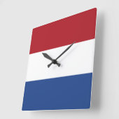 Niederländische Flagge Quadratische Wanduhr (Winkel)