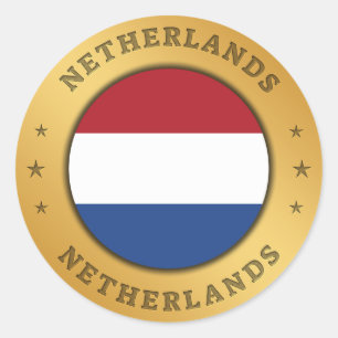 Niederländische Flagge Runder Aufkleber
