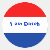 Niederländische Flagge Runder Aufkleber (Vorderseite)