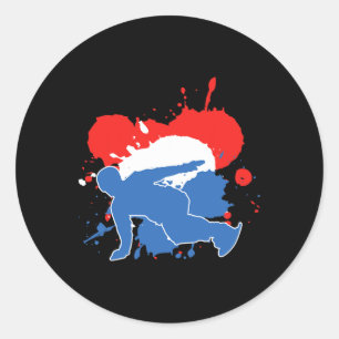 Niederländische Flagge Snowboarder - Niederländisc Runder Aufkleber