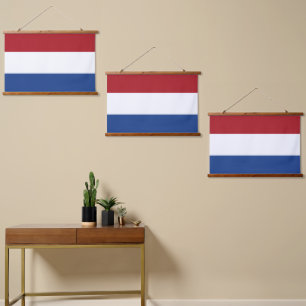 niederländische Flagge Wandteppich Mit Holzrahmen